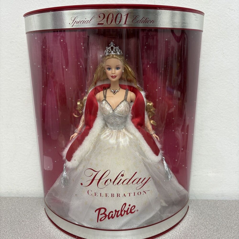 Vintage 2001 Mattel Holiday Celebration Barbie Special Edition, Red Cape, NIB